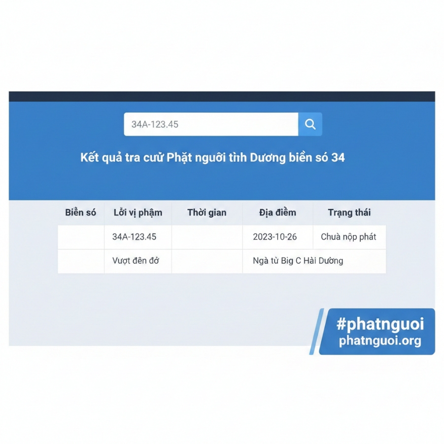 Phạt nguội Hải Dương – Tra cứu phạt nguội theo biển số 34 nhanh và chính xác