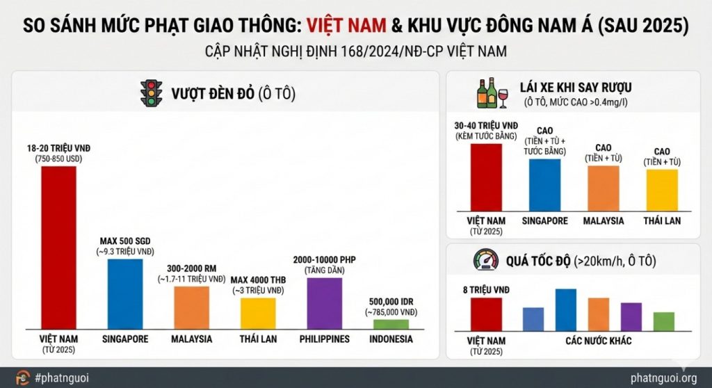 So sánh mức phạt giao thông Việt Nam với các nước trong khu vực: Cao hay thấp?