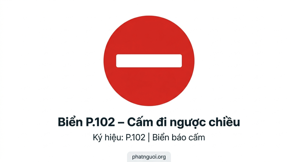 biển P102 cấm đi ngược chiều phạt nguội camera giao thông