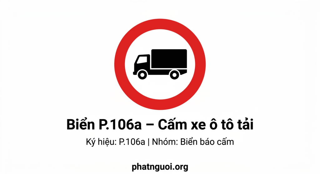 biển P106a cấm xe ô tô tải phạt nguội camera giao thông