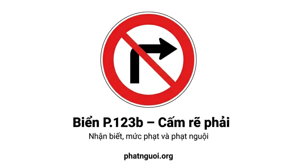 biển P123b cấm rẽ phải phạt nguội giao thông